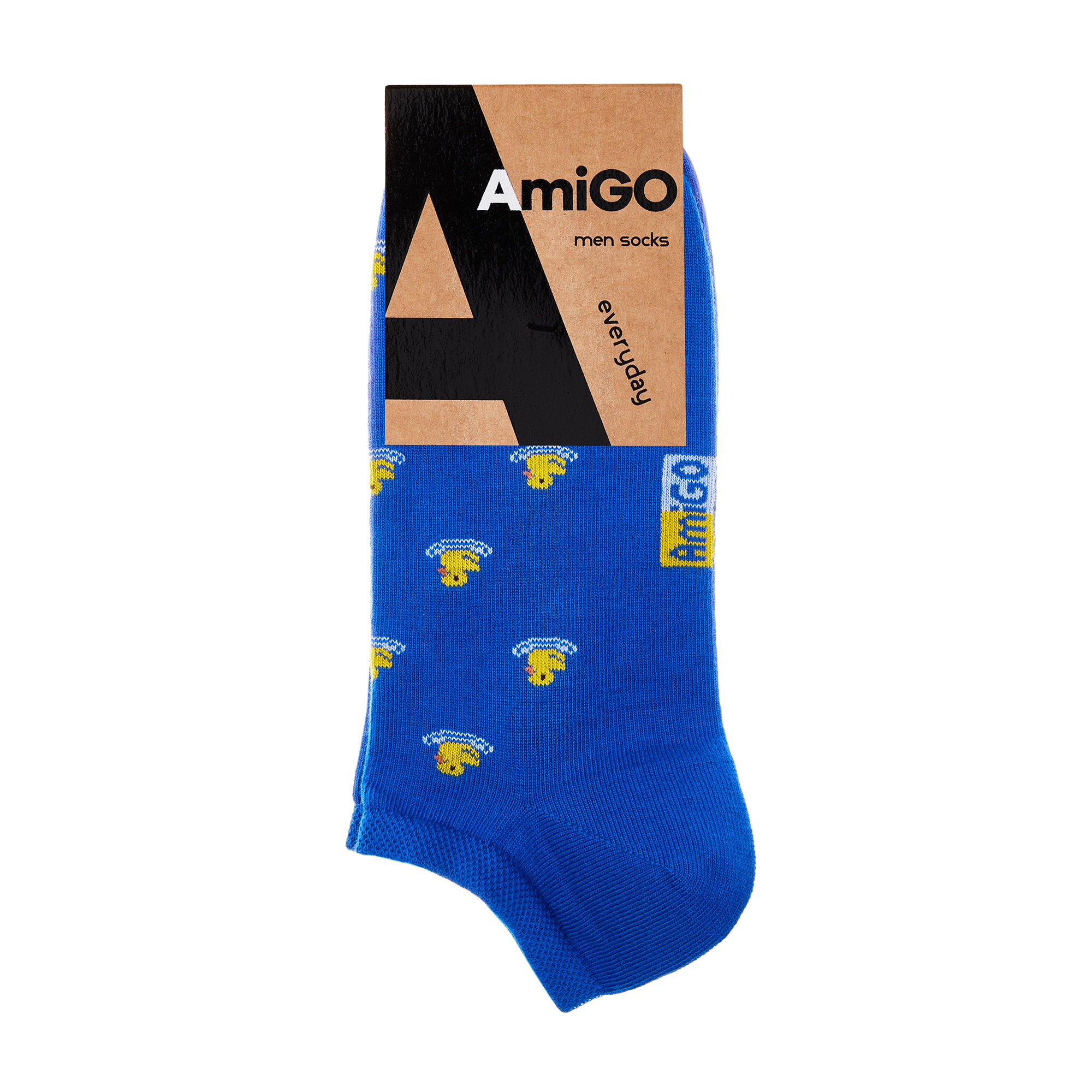 

Шкарпетки чоловічі AmiGO SS21 чешки-кільце, сині з утятком, розмір 29