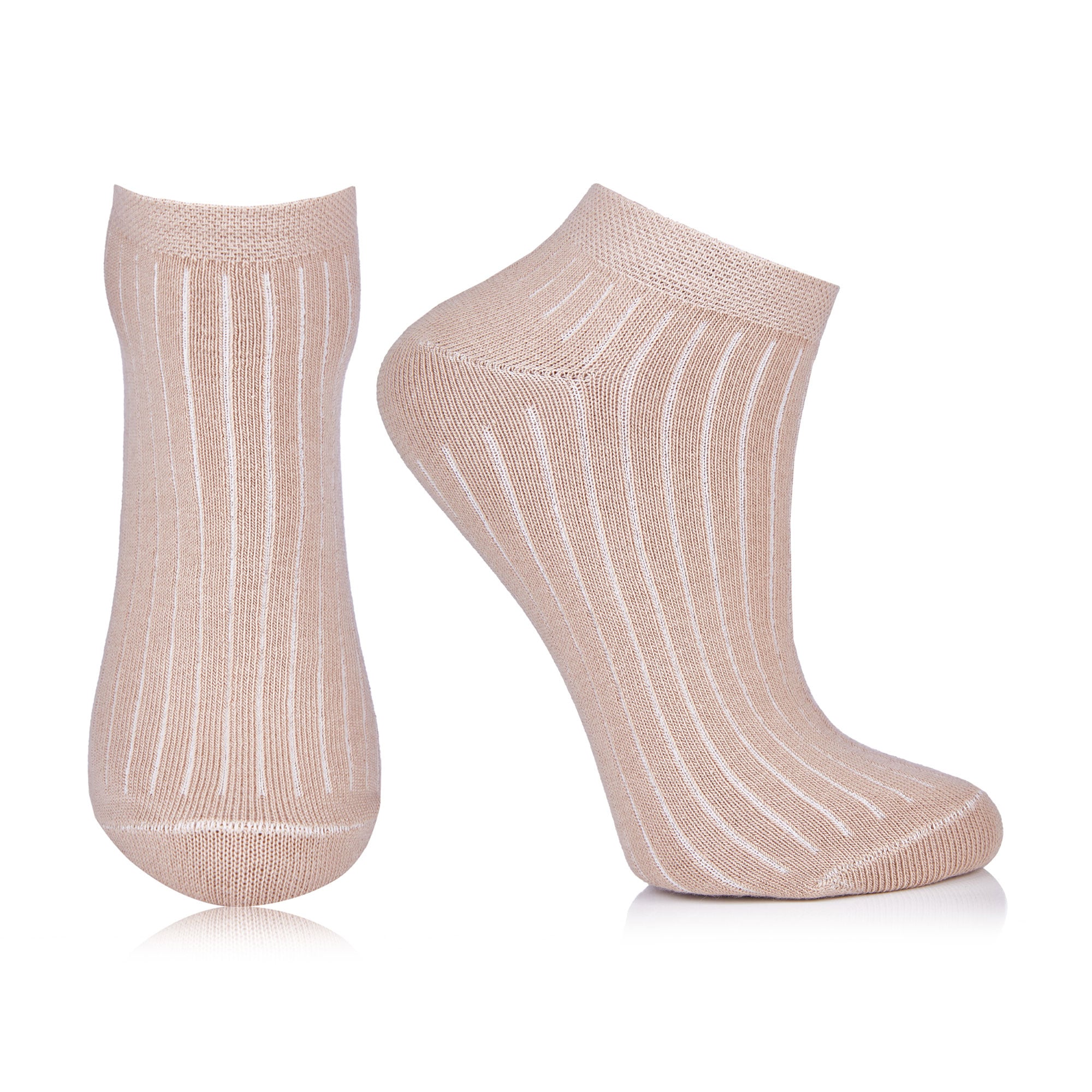 

Шкарпетки жіночі AmiGA спортивні, бежевий меланж рубчик, розмір 23-25