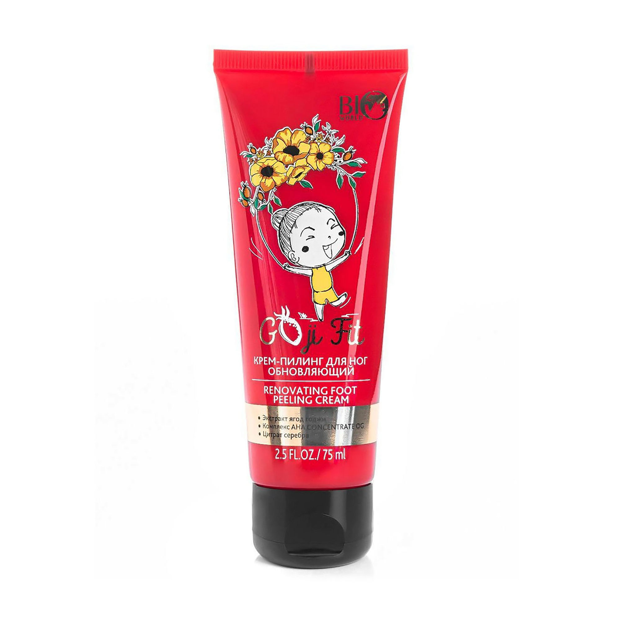 

Крем-пілінг для ніг Bio World Goji Fit Renovating Foot Peeling Cream, 75 мл