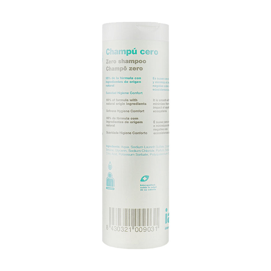 

Шампунь для волосся Interapothek Shampu Natural Cero м'який та безпечний, без парабенів 0%, 400 мл