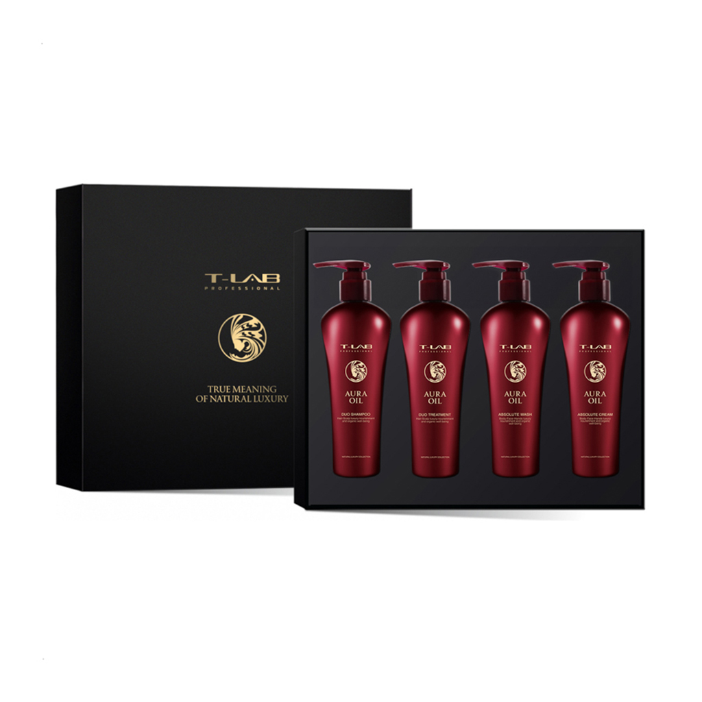 

Набір для волосся та тіла T-LAB Professional Aura Oil, 4 предмети