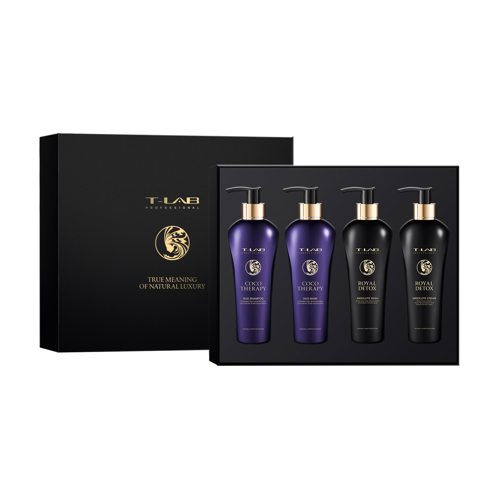 

Уцінка! Набір для волосся та тіла T-LAB Professional Royal Detox + Coco Therapy, 4 предмети