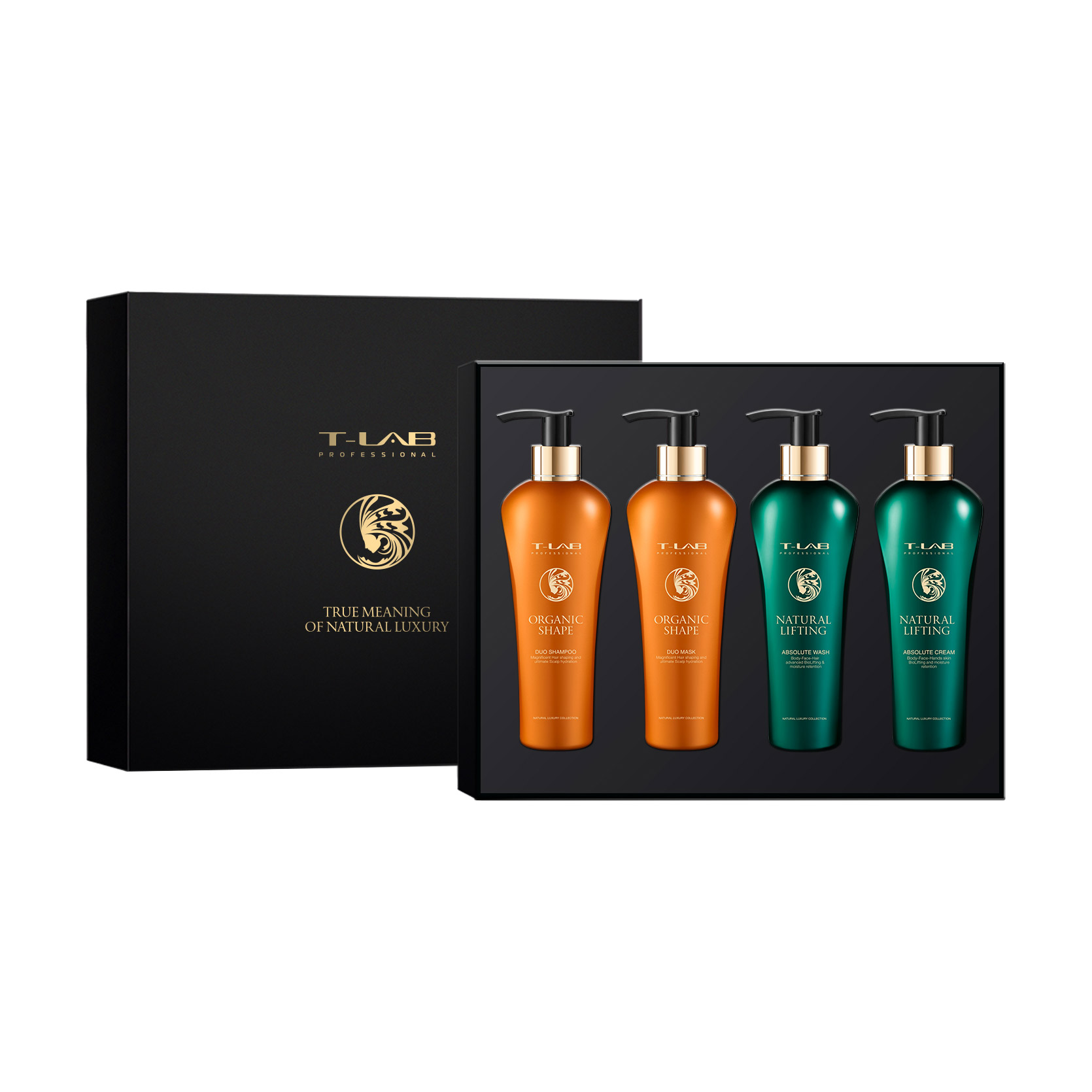 

Уцінка! Набір для волосся та тіла T-LAB Professional Natural Lifting + Organic Shape, 4 предмети