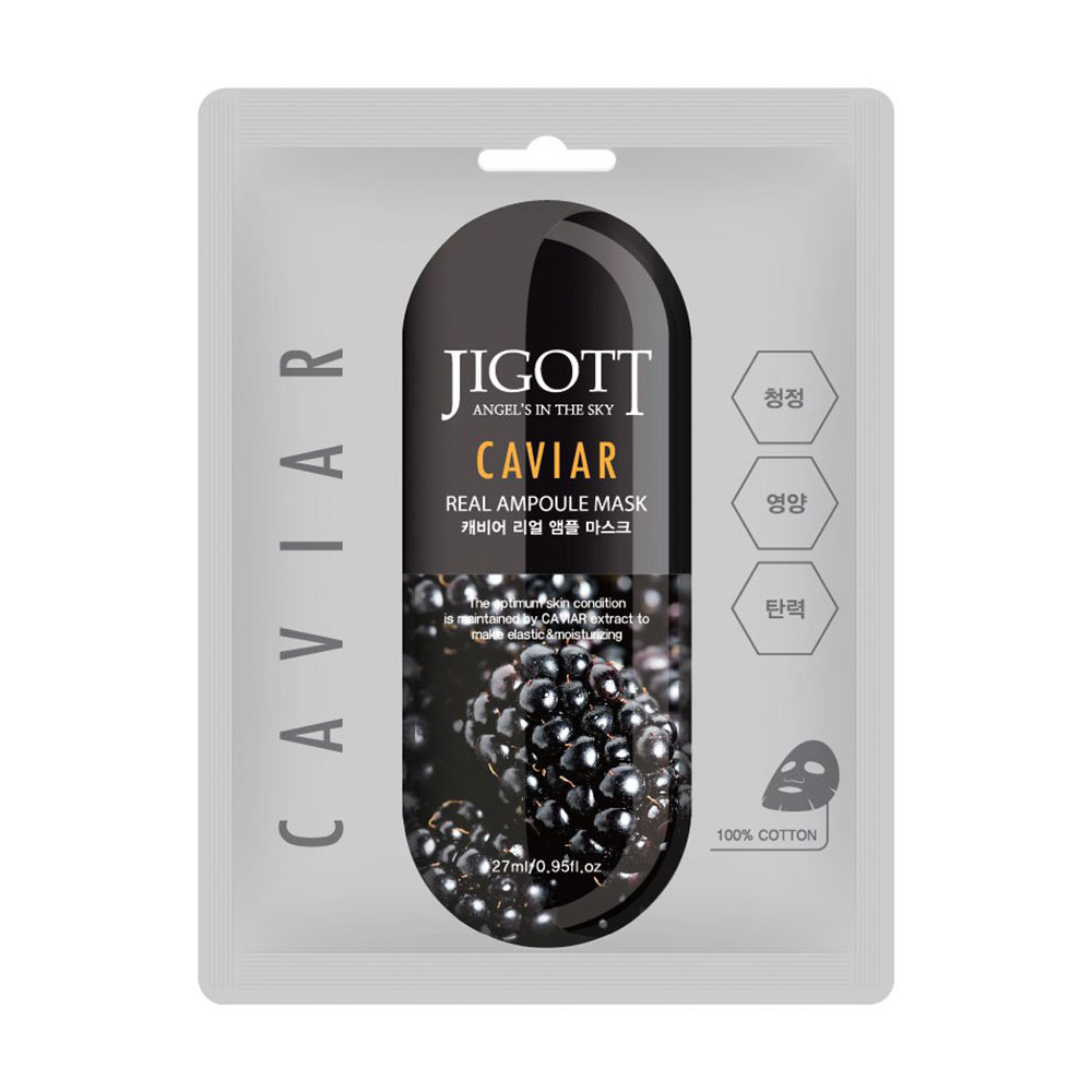

Уцінка! Тканинна маска для обличчя Jigott Caviar Real Ampoule з екстрактом ікри, 25 г