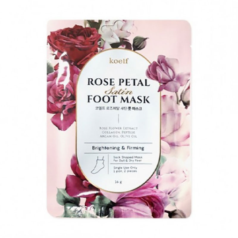 

Уцінка! Зміцнювальна маска-шкарпетки для ніг Koelf Rose Petal Satin Foot Mask, 16 г