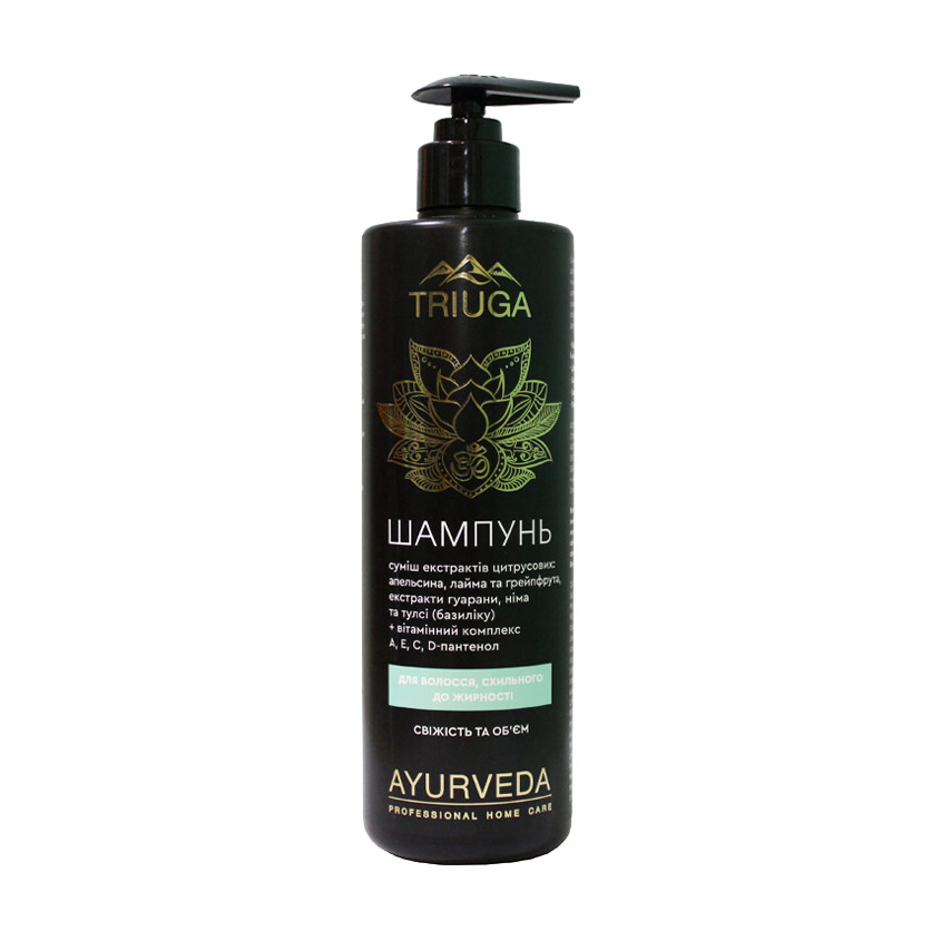 

Уцінка! Шампунь Triuga Ayurveda Professional Home Care Свіжість та об`єм, для волосся схильного до жирності, 500 мл