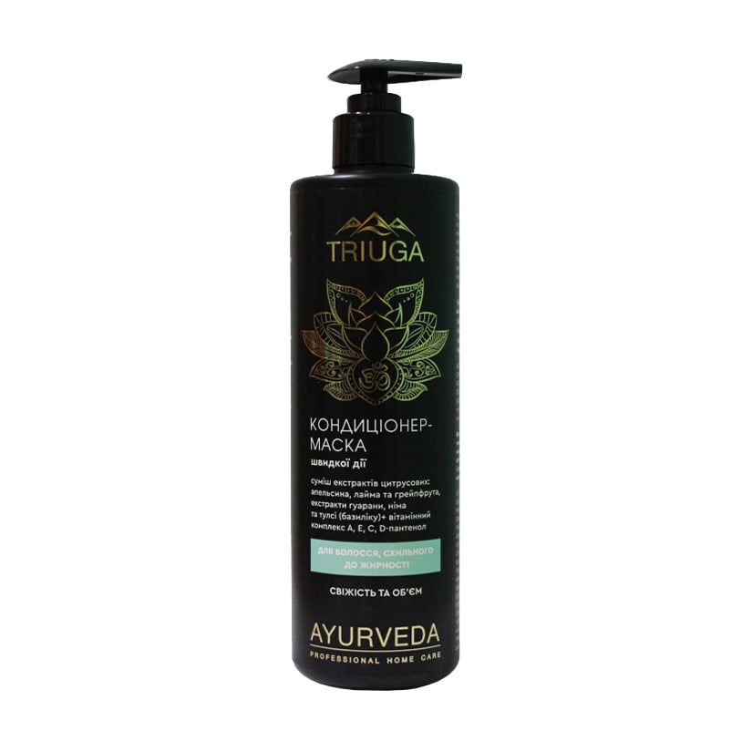 

Уцінка! Кондиціонер-маска Triuga Ayurveda Professional Home Care Свіжість та об'єм, для волосся схильного до жирності, 500 мл