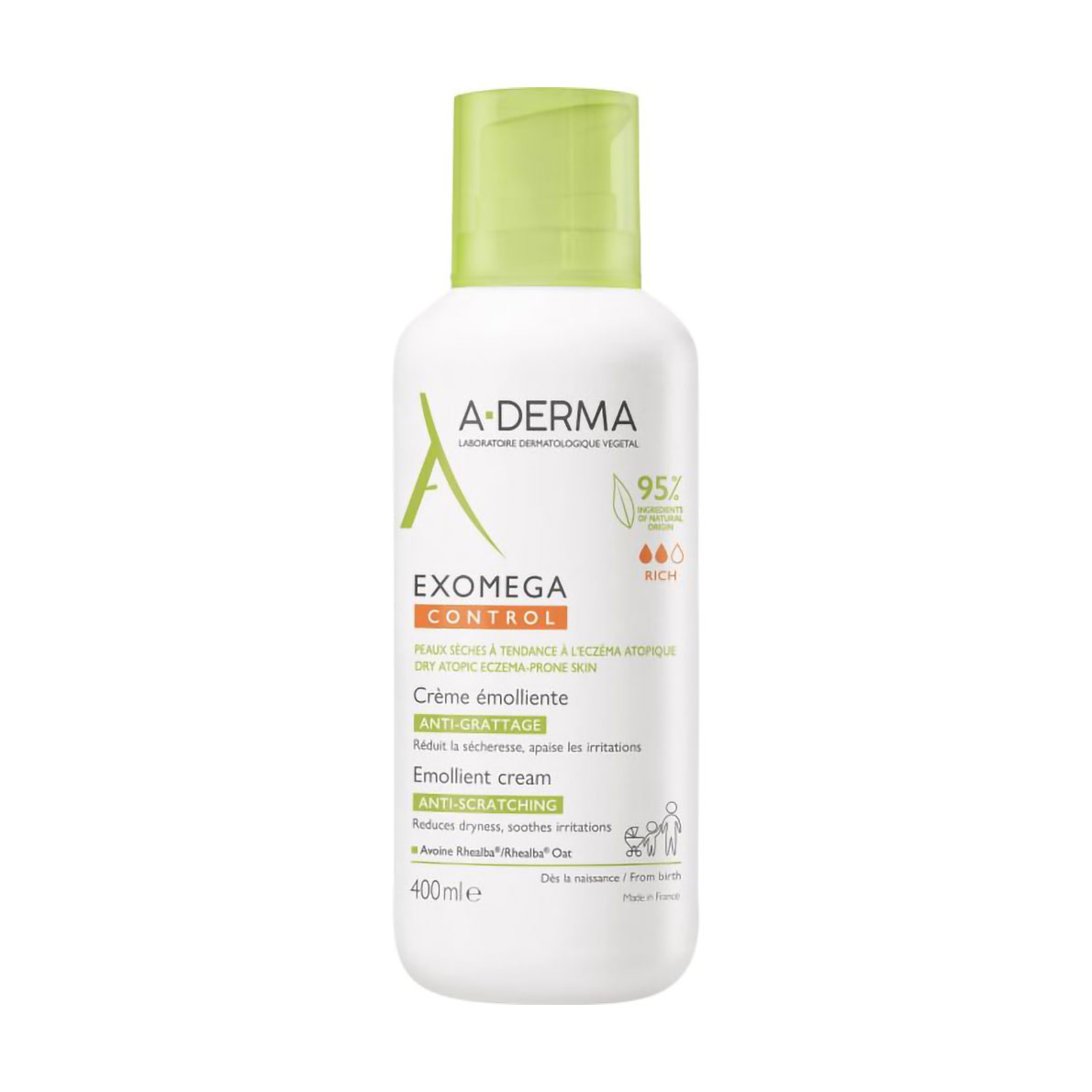 

Уцінка! Помякшувальний крем-емолент для обличчя та тіла A-Derma Exomega Control, 400 мл