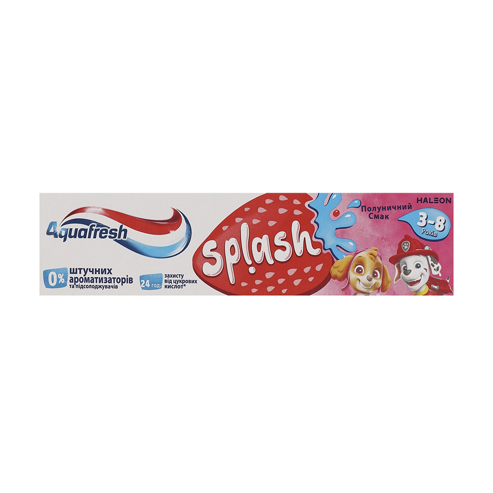 

Уцінка! Зубна паста для дітей Aquafresh Splash зі смаком полуниці та м'яти, 50 мл