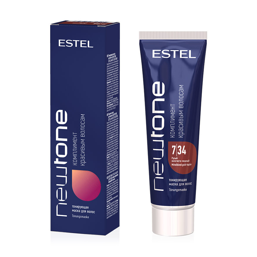 

Тонувальна маска для волосся Estel Professional Newtone 7/34 Русявий золотисто-мідний, 60 мл