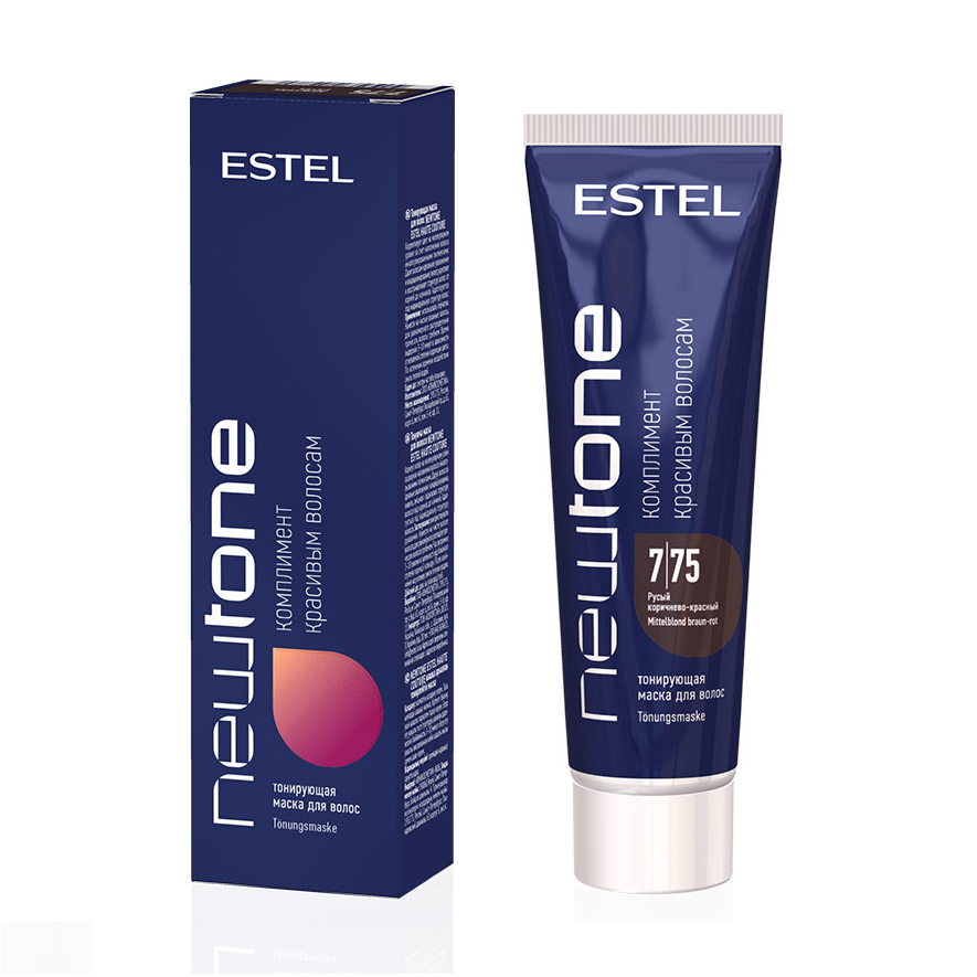 

Тонувальна маска для волосся Estel Professional Newtone 7/75 Русявий золотисто-мідний, 60 мл