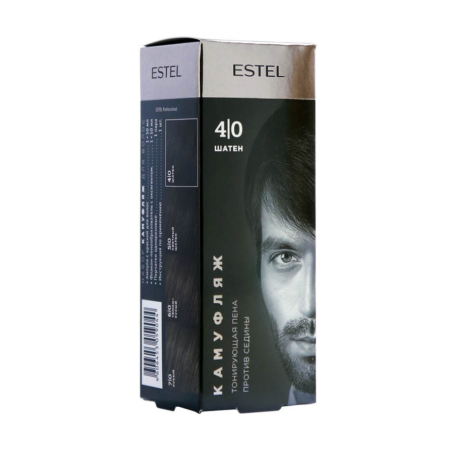 

Набір для камуфляжу волосся Estel Alpha Homme (ампула з фарбою для волосся, 10 мл + піна з оксігенгтом, 10 мл + одноразові рукавички)