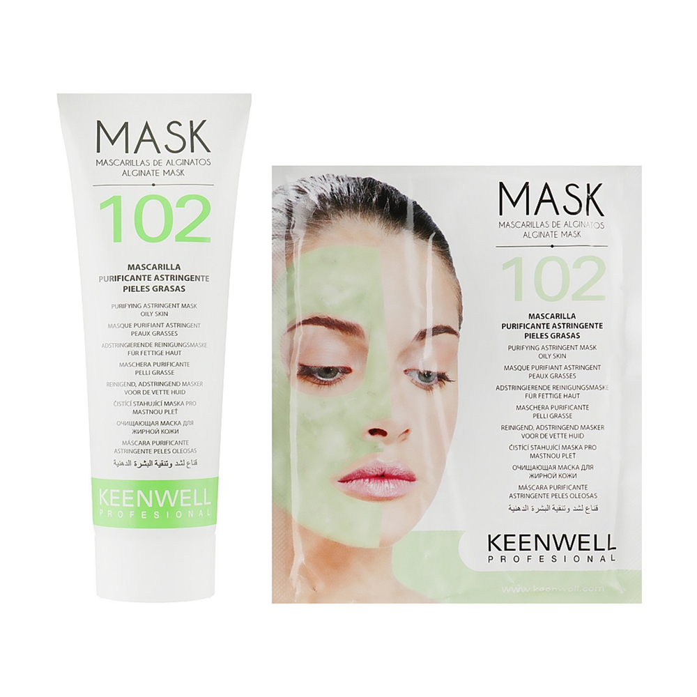 

Очищувальна альгінатна маска для обличчя Keenwell Alginate Mask 102, для жирної шкіри, 125 мл + 25 г