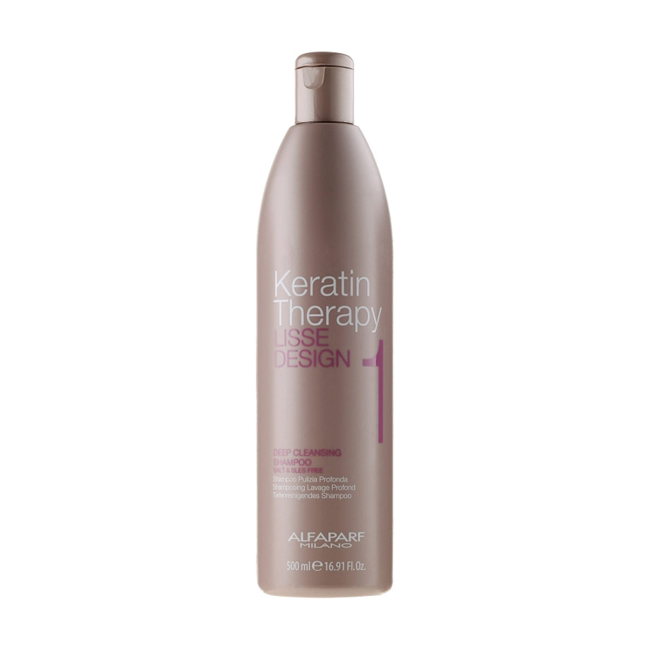 Шампунь для глибокого очищення волосся Alfaparf Lisse Design Keratin Therapy 1 Deep Cleansing Shampoo, 500 мл