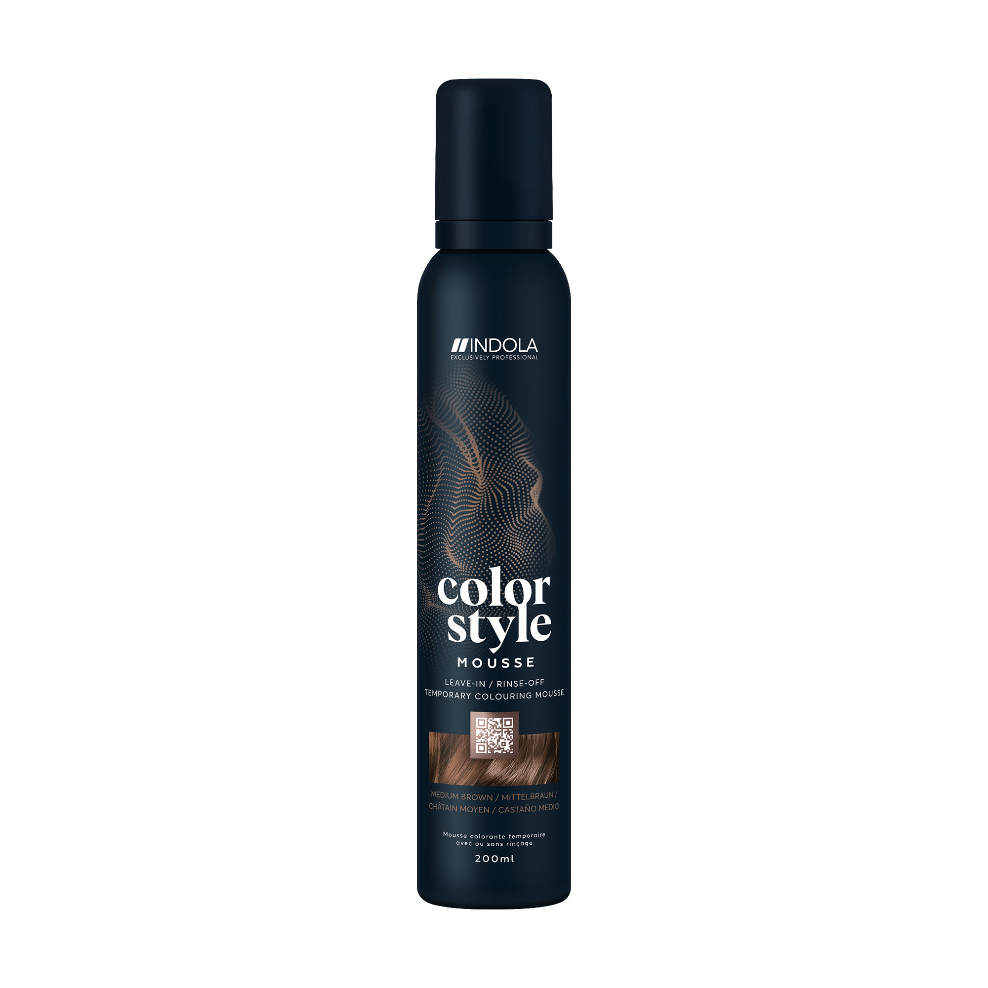 

Уцінка! Відтіночний мус для укладання волосся Indola Color Style Medium Brown, 200 мл