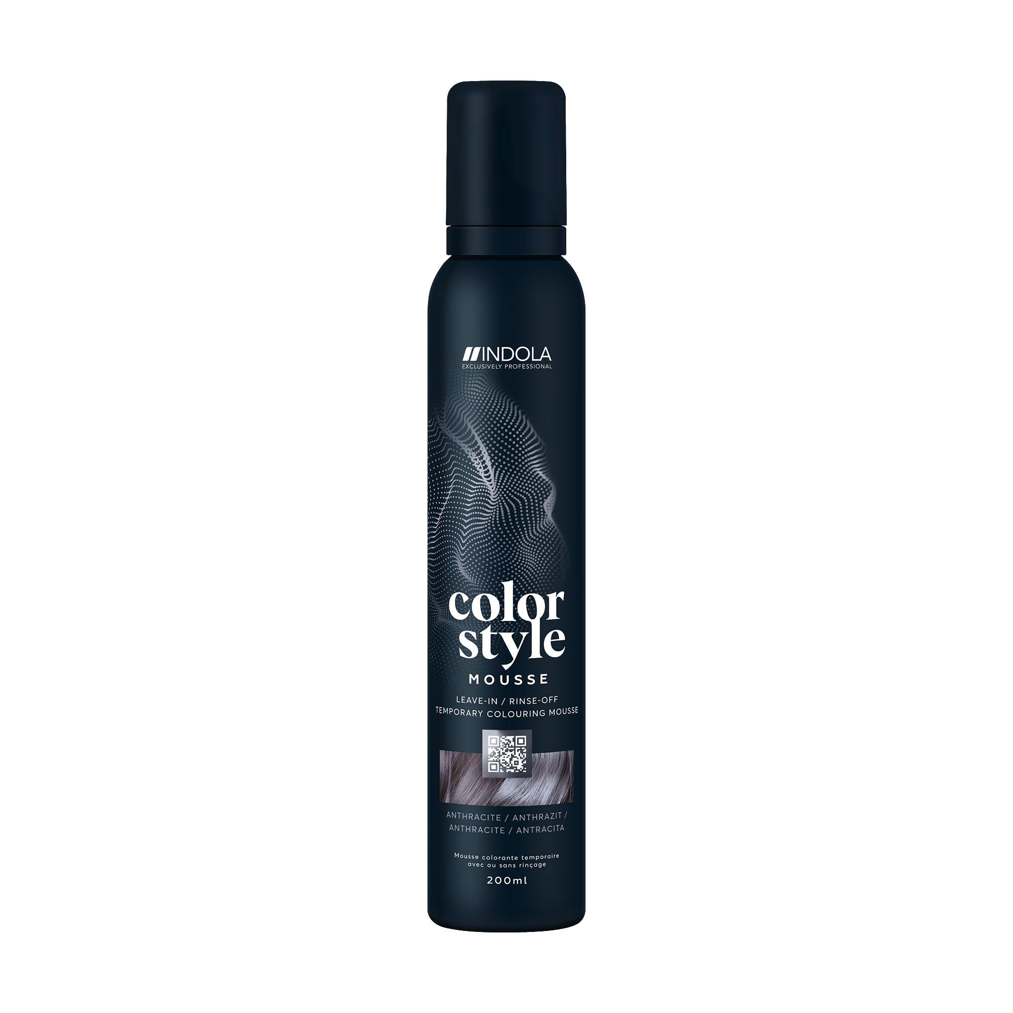 

Уцінка! Відтіночний мус для укладання волосся Indola Color Style Anthracite, 200 мл
