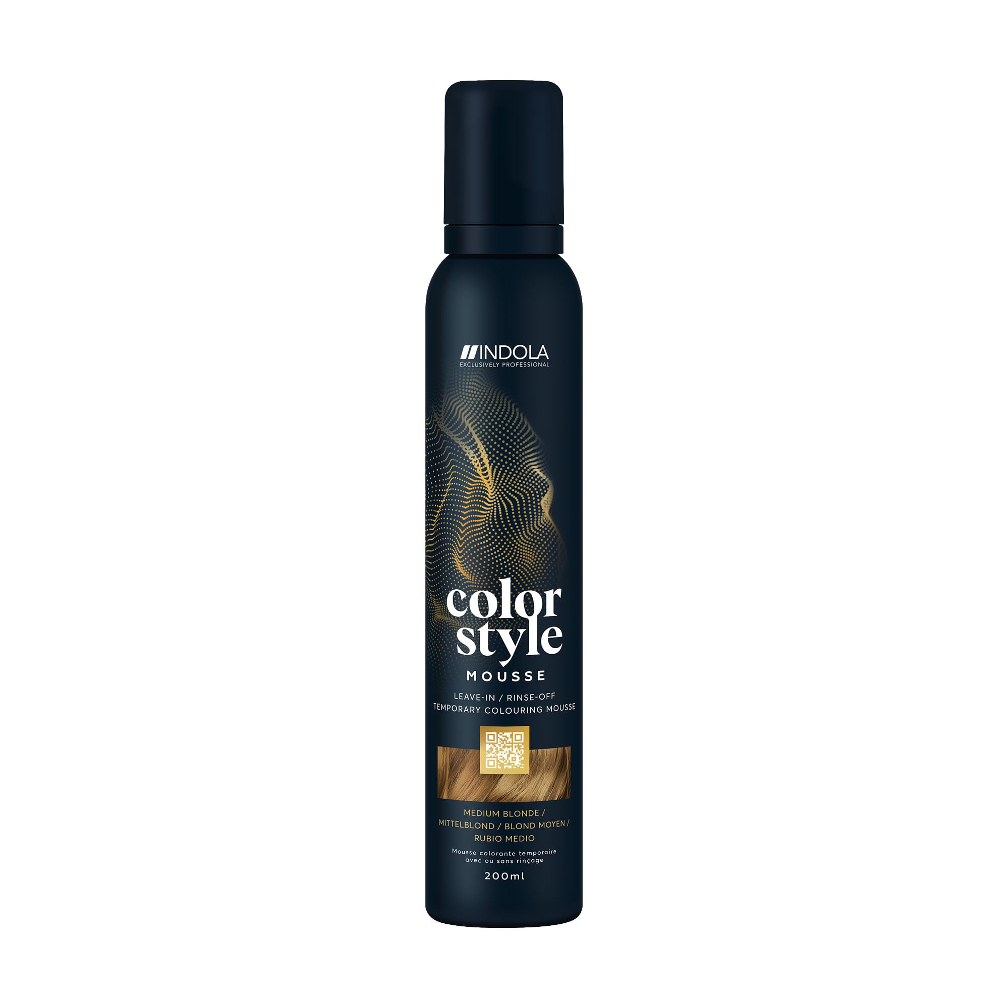 

Уцінка! Відтіночний мус для укладання волосся Indola Color Style Medium Blonde, 200 мл
