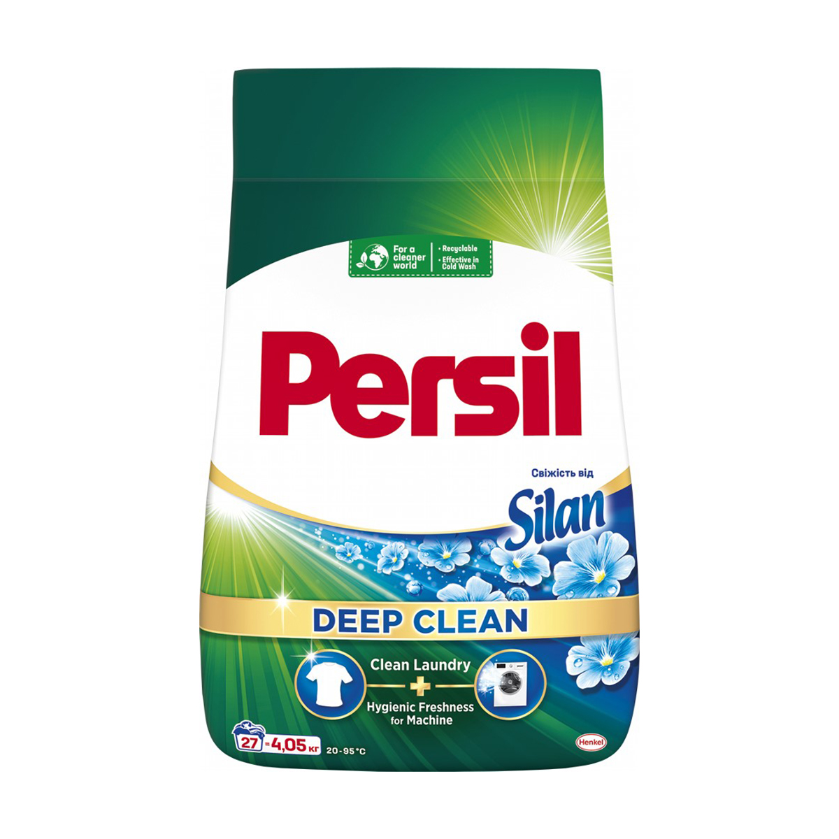 

Пральний порошок Persil Deep Clean Свіжість від Silan, автомат, 27 циклів прання, 4.05 кг
