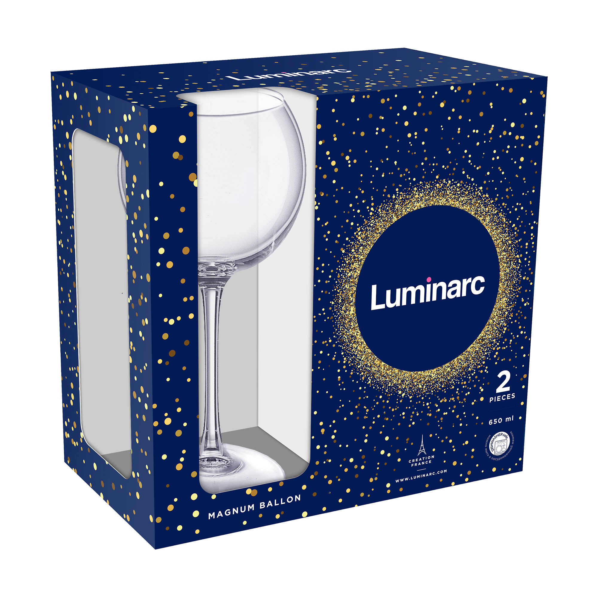 

Набір келихів для вина Luminarc Magnum Ballon, 2*650 мл, (Q2959/1)