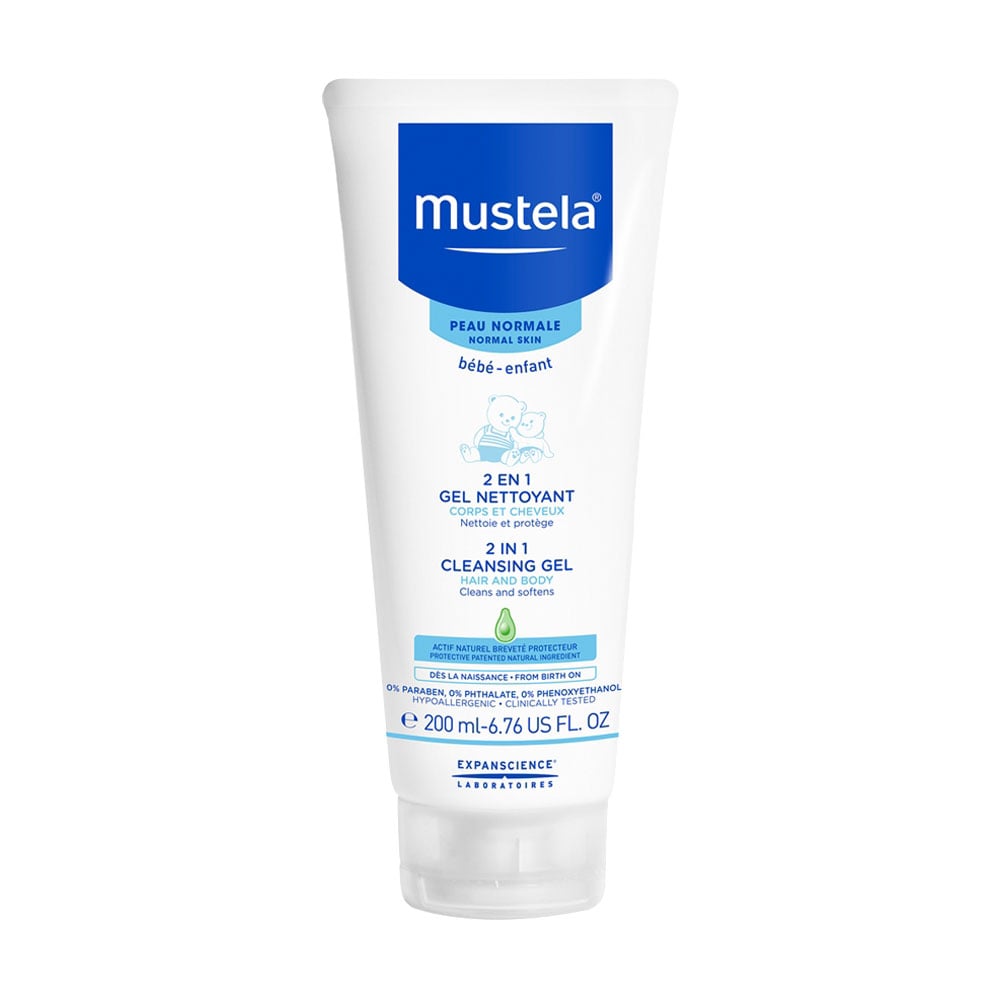 

Дитячий очищувальний гель-шампунь для волосся та тіла Mustela Bebe 2 in 1 Hair and Body Wash, 200 мл