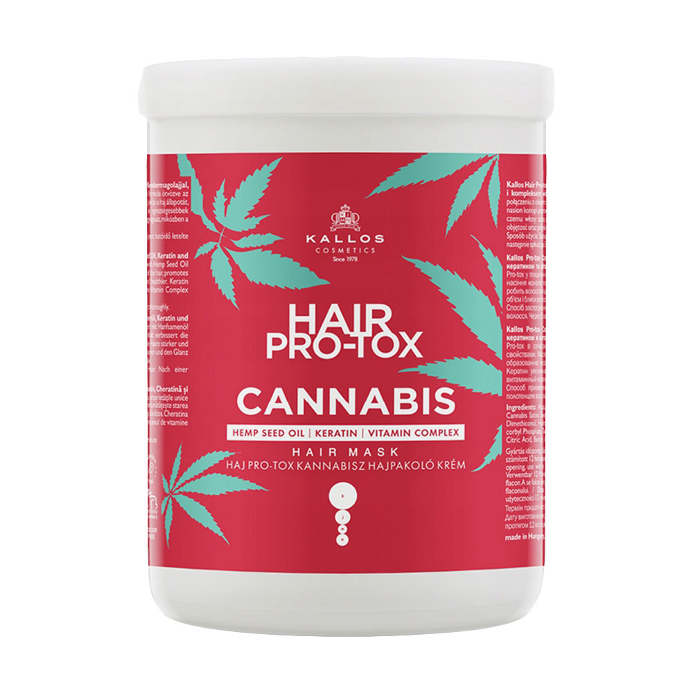 

Уцінка! Маска для волосся Kallos Cosmetics Hair Pro-Tox Cannabis Mask з олією насіння конопель, кератином та вітамінним комплексом, 1 л