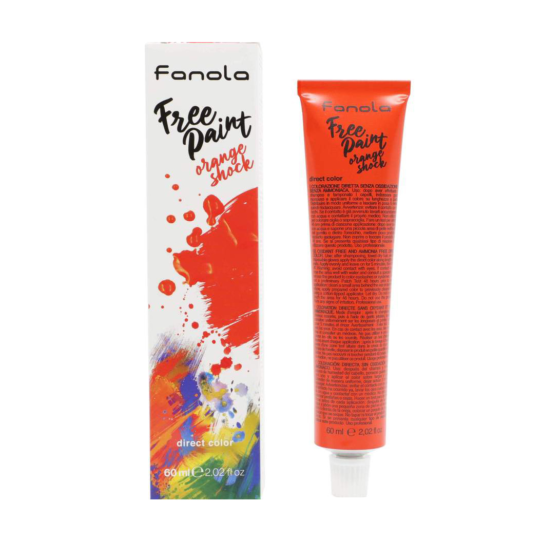 

Безаміачна крем-фарба для волосся Fanola Free Paint Direct Color Orange Shock, 60 мл