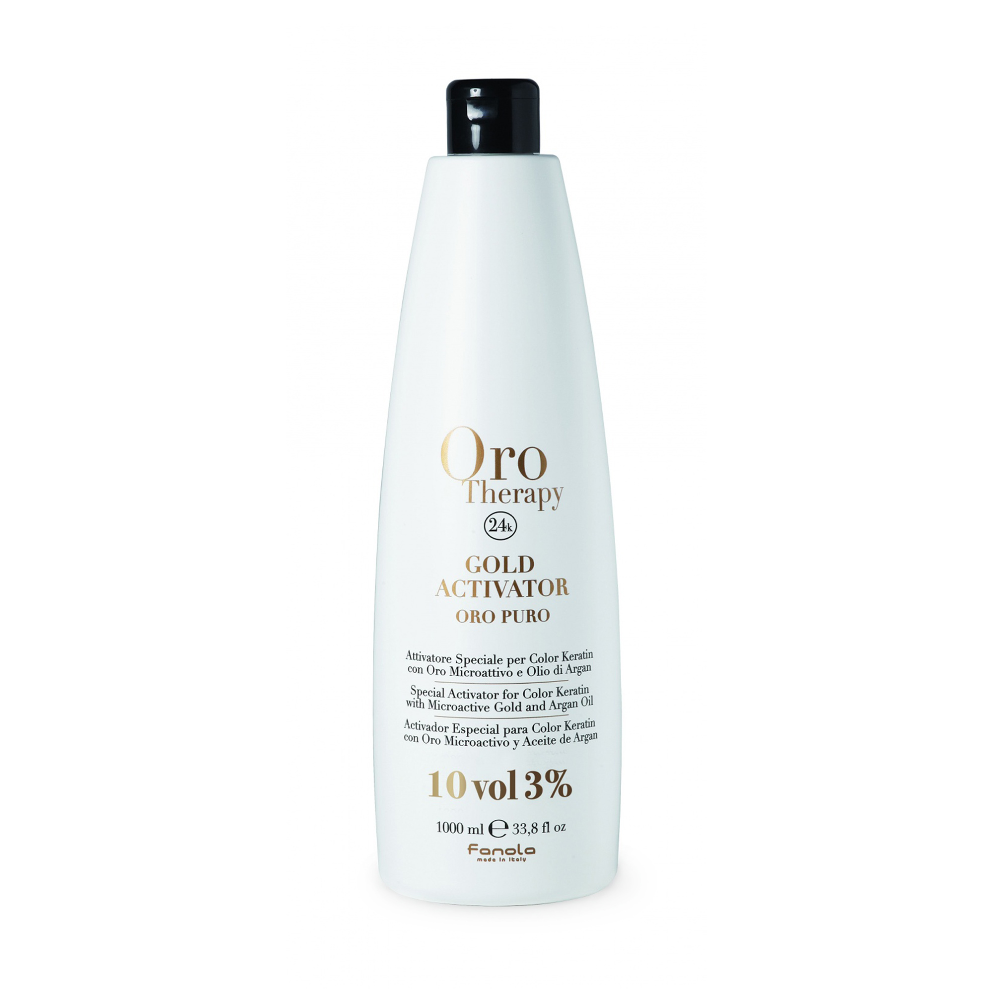 

Окислювач з мікрочастинками золота Fanola Oro Therapy Gold Activator Oro Puro 10 Vol, 3%, 1 л