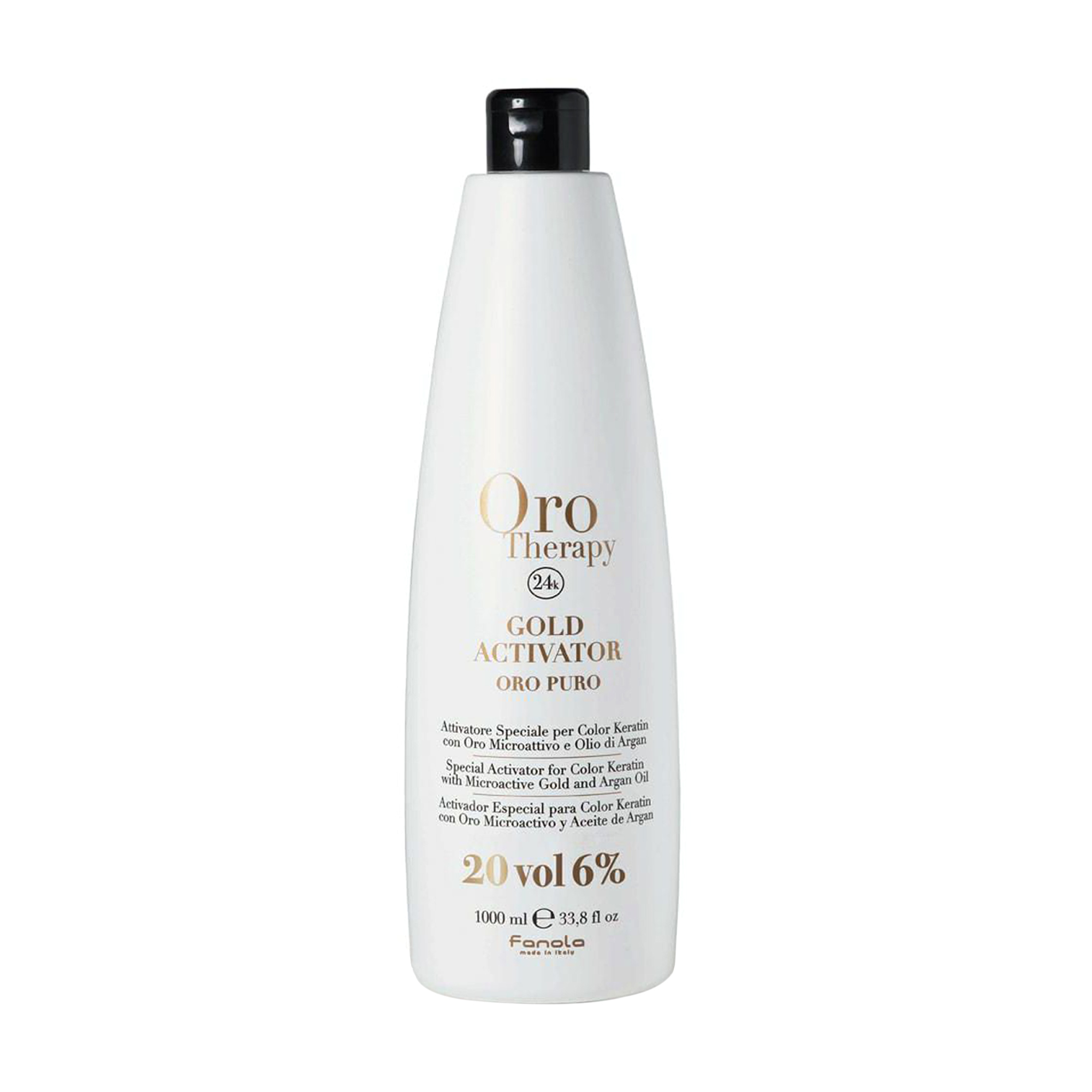 

Уцінка! Окислювач з мікрочастинками золота Fanola Oro Therapy Gold Activator Oro Puro 20 Vol, 6%, 1 л