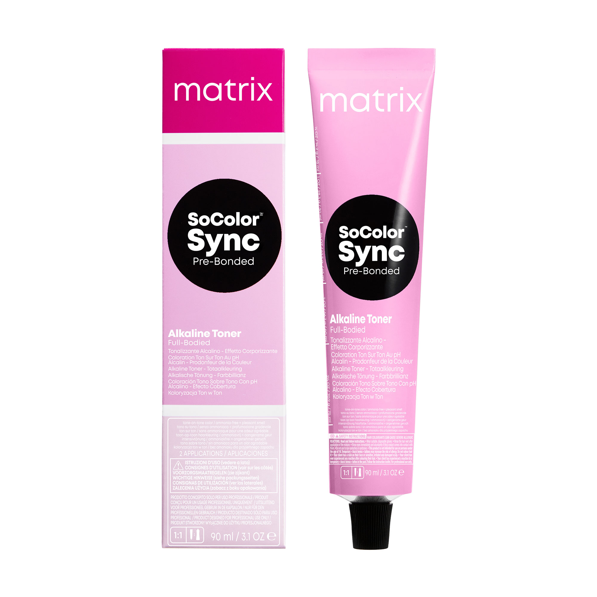 

Безаміачний тонер для волосся Matrix SoColor Sync Pre-Bonded Alkaline Toner на лужній основі, тон-в-тон, 3N, 90 мл