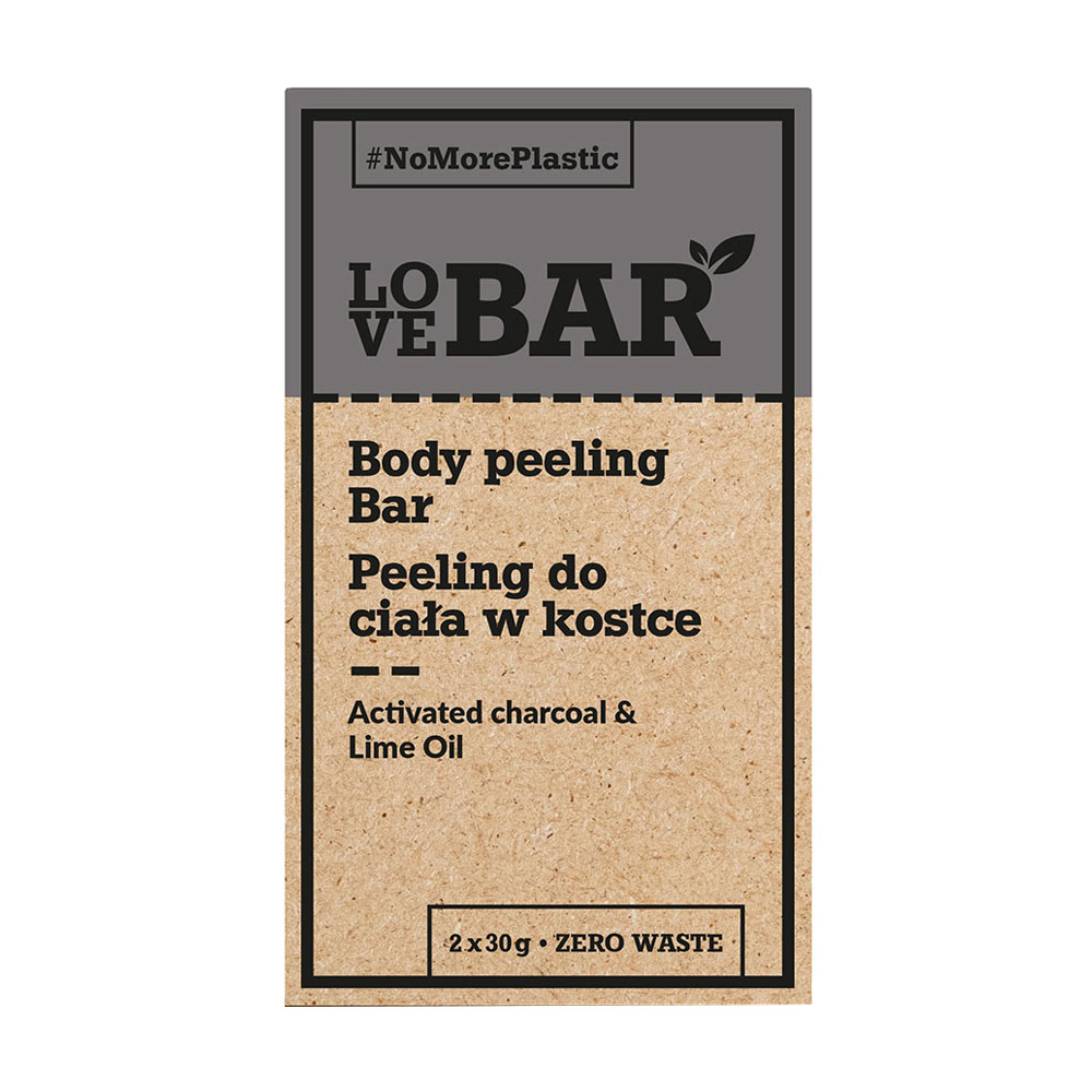 

Концентрований пілінг для тіла Love Bar Body Peeling Bar з активованим вугіллям та олією лайма, 2*30 г