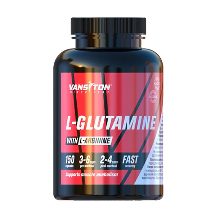 

L-Глютамін Vansiton L-Glutamine, 150 капсул