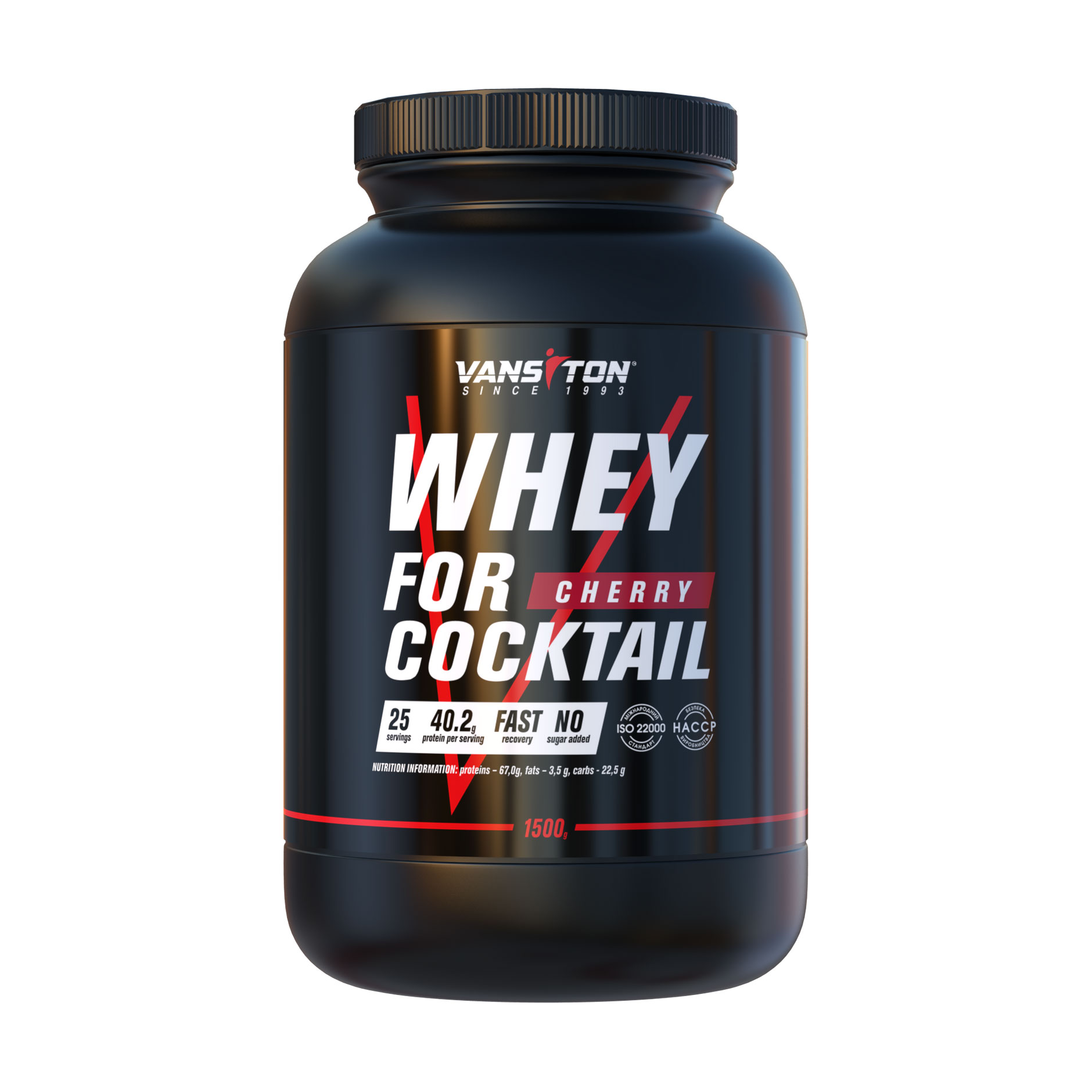 

Уцінка! Протеїн Vansiton Whey For Cocktail Protein в порошку, зі смаком вишні, 1.5 кг