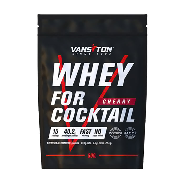 

Уцінка! Протеїн Vansiton Whey For Cocktail Protein в порошку, зі смаком вишні, 900 г