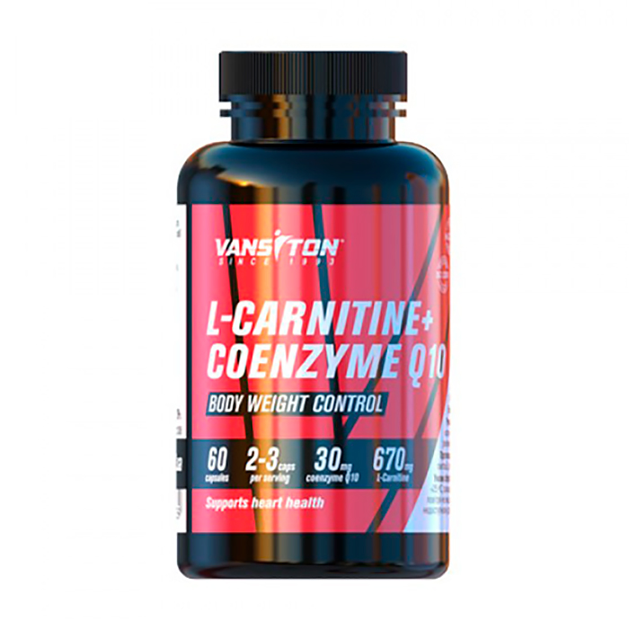 

L-Карнітин + Коензим Q10 Vansiton L-Carnitine + Coenzyme Q10, 60 капсул