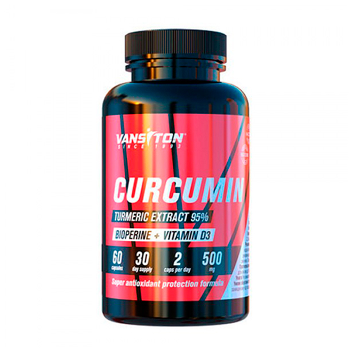 

Куркумін, Біоперін + вітамін D3 Vansiton Curcumin Bioperine Vitamin D3, 60 капсул