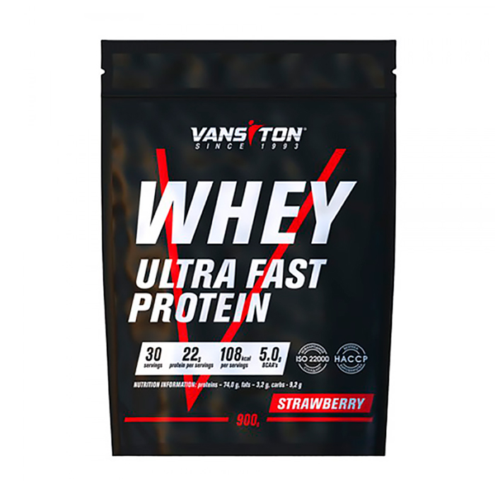 

Уцінка! Протеїн Vansiton Ultra Fast Protein в порошку, зі смаком полуниці, 900 г