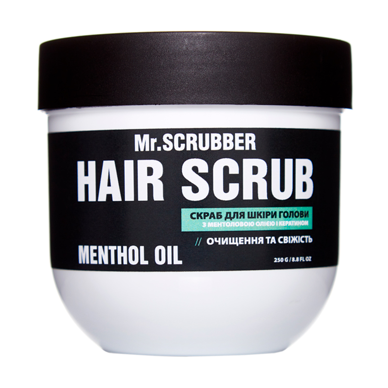 

Скраб для шкіри голови Mr. Scrubber Hair Scrub Menthol Oil з ментоловою олією та кератином, 250 г