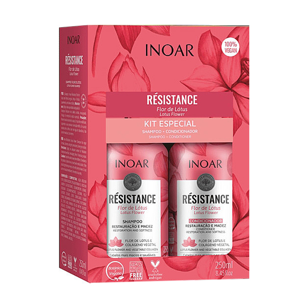 

Уцінка! Набір для волосся Inoar Resistance Лотос (шампунь, 250 мл + кондиціонер, 250 мл)