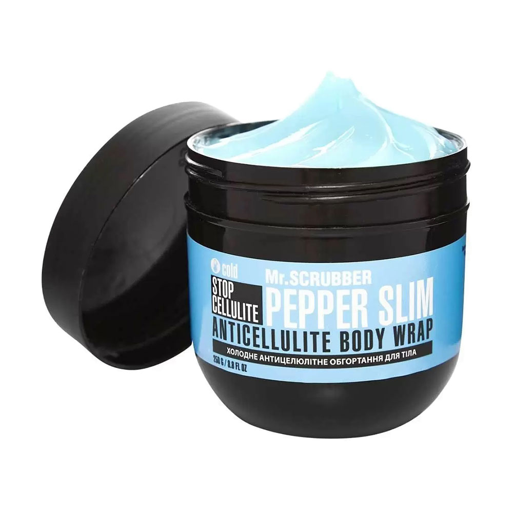 

Уцінка! Холодне антицелюлітне обгортання для тіла Mr. Scrubber Stop Cellulite Pepper Slim Anticellulite Body Wrap, 250 г