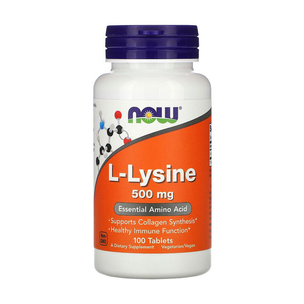

L-Лізин NOW foods L-Lysin 500 мг, 100 таблеток