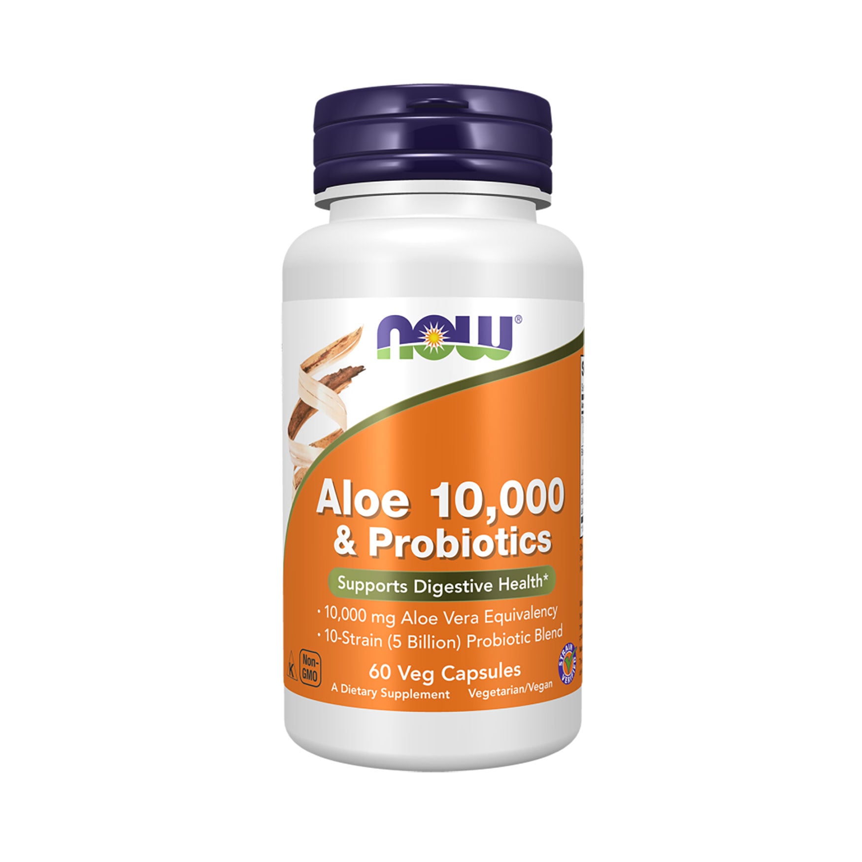 

Алое 10 000 з пробіотиками NOW Foods Aloe 10 000 & Probiotics, 60 капсул
