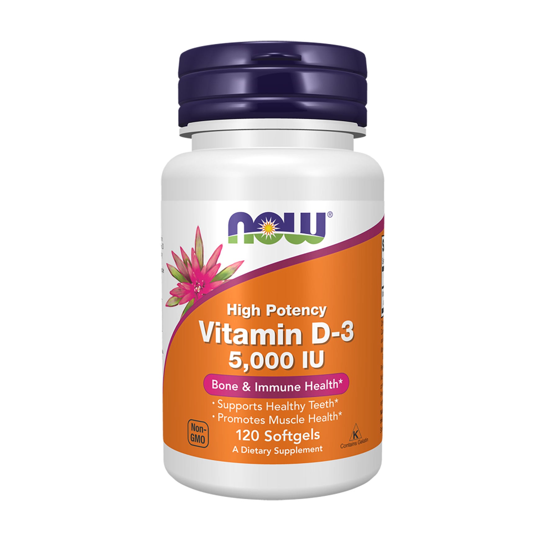 

Вітамін Д3 NOW Foods Vitamin D-3 5000 IU, 120 желатинових капсул