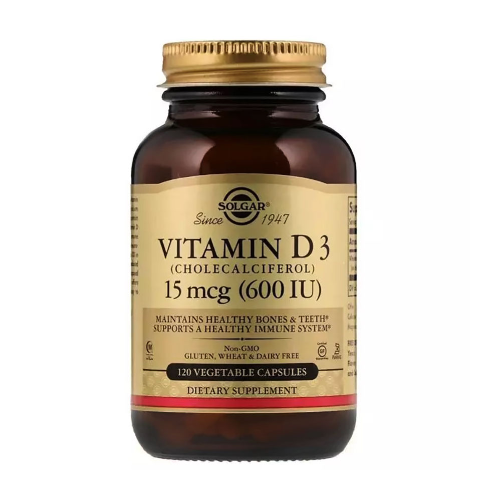 

Вітамін Д3 Solgar Vitamin D3 Холекальціферол 600 МО, 120 капсул