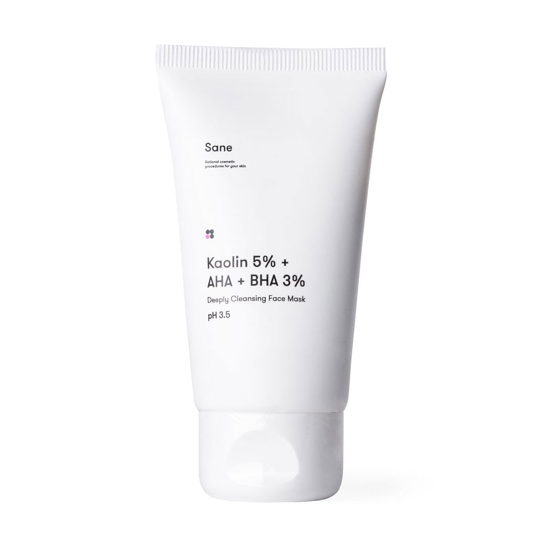 

Уцінка! Маска для обличчя із саліциловою кислотою Sane Kaolin 5% + AHA + BHA 3% Deeply Cleansing Face Mask для проблемної шкіри, 40 мл