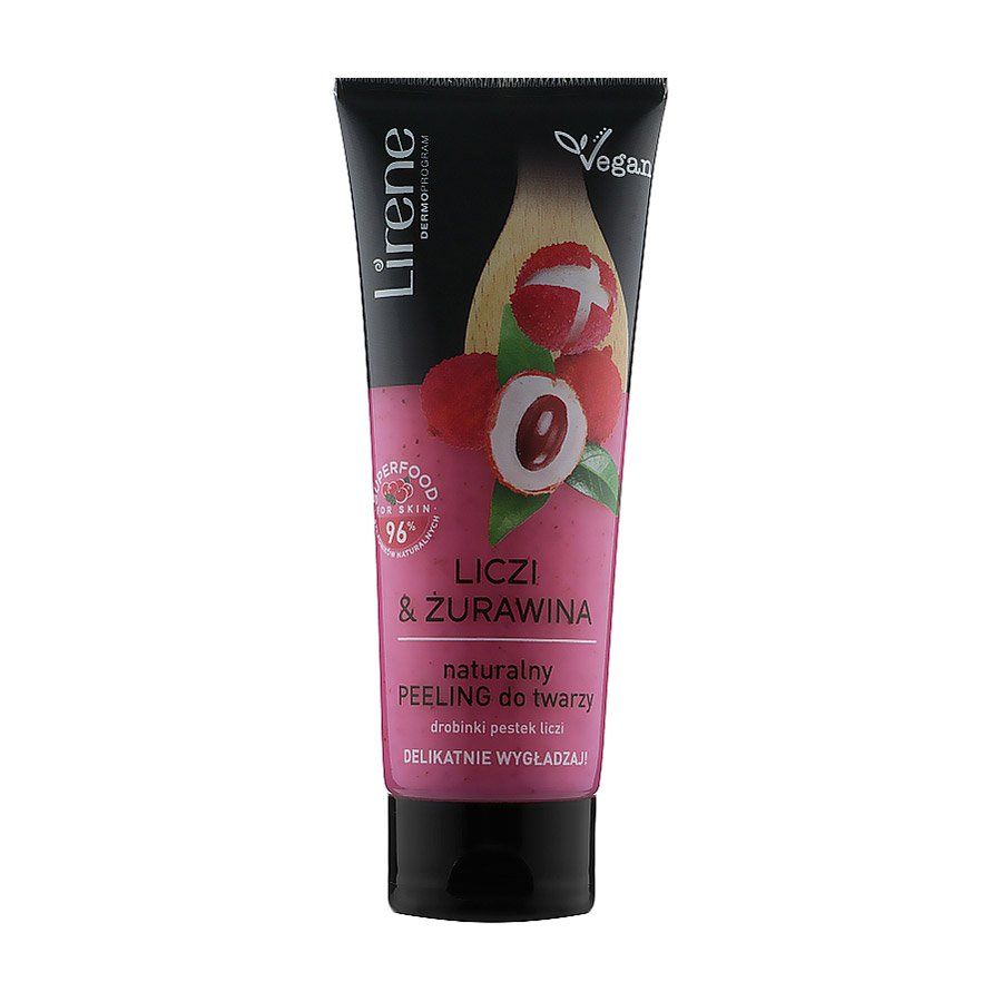 

Уцінка! Натуральний пілінг для обличчя Lirene Superfood For Skin Face Peeling Лічі та журавлина, 75 мл
