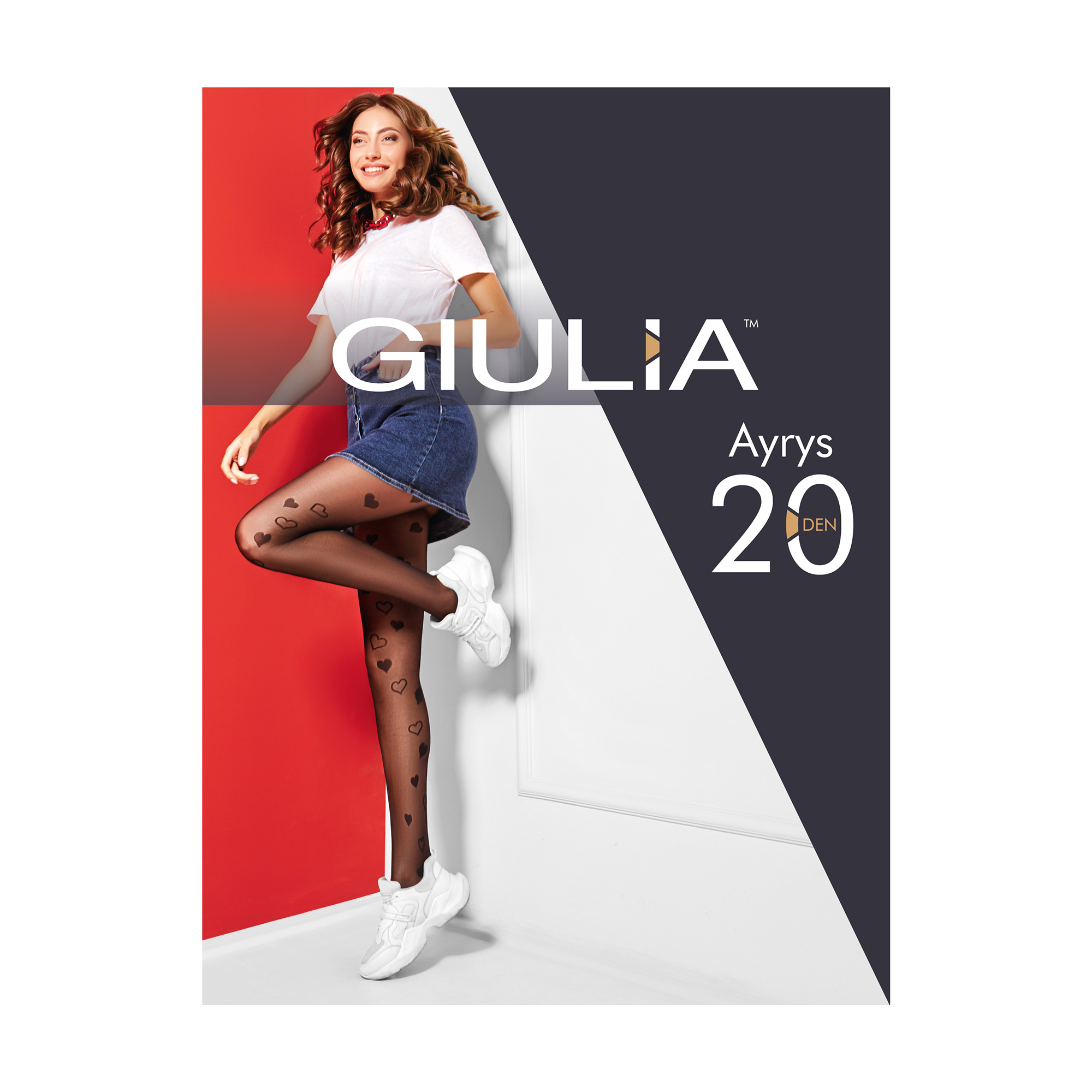 

Фантазійні жіночі колготки Giulia Ayrys (2) з поліаміду, 20 DEN, Nero, розмір 2