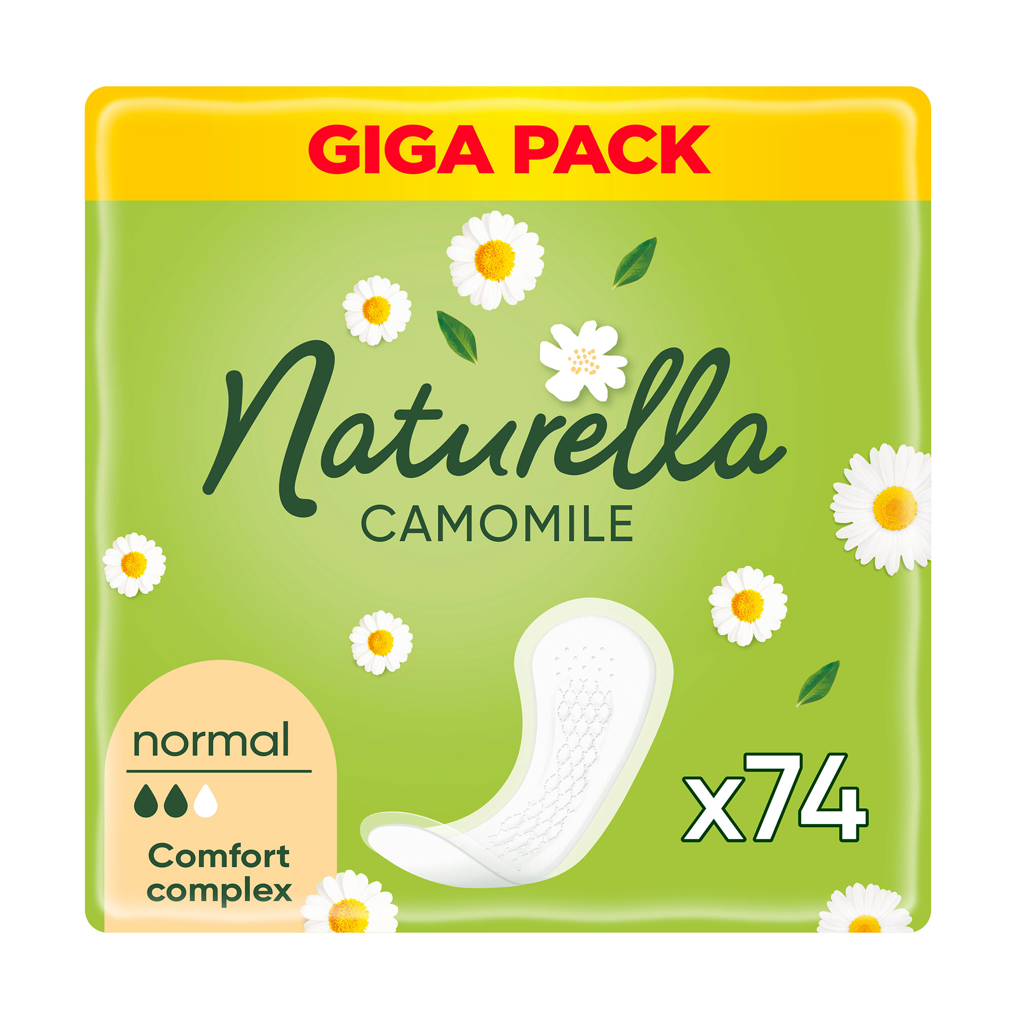 

Щоденні прокладки NATURELLA Camomile Normal Quatro, 74 шт