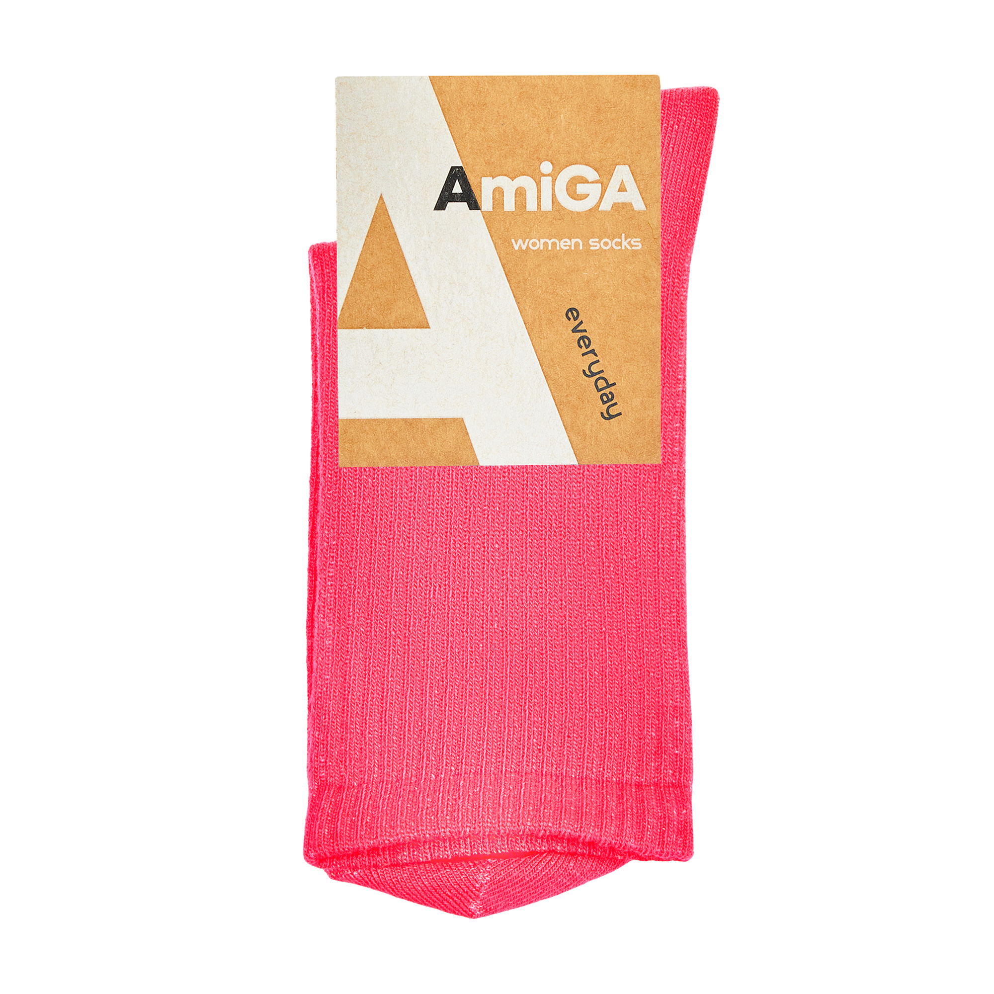 

Шкарпетки жiночi AmiGA високі, спорт, неон, розмір 23-25, персикові