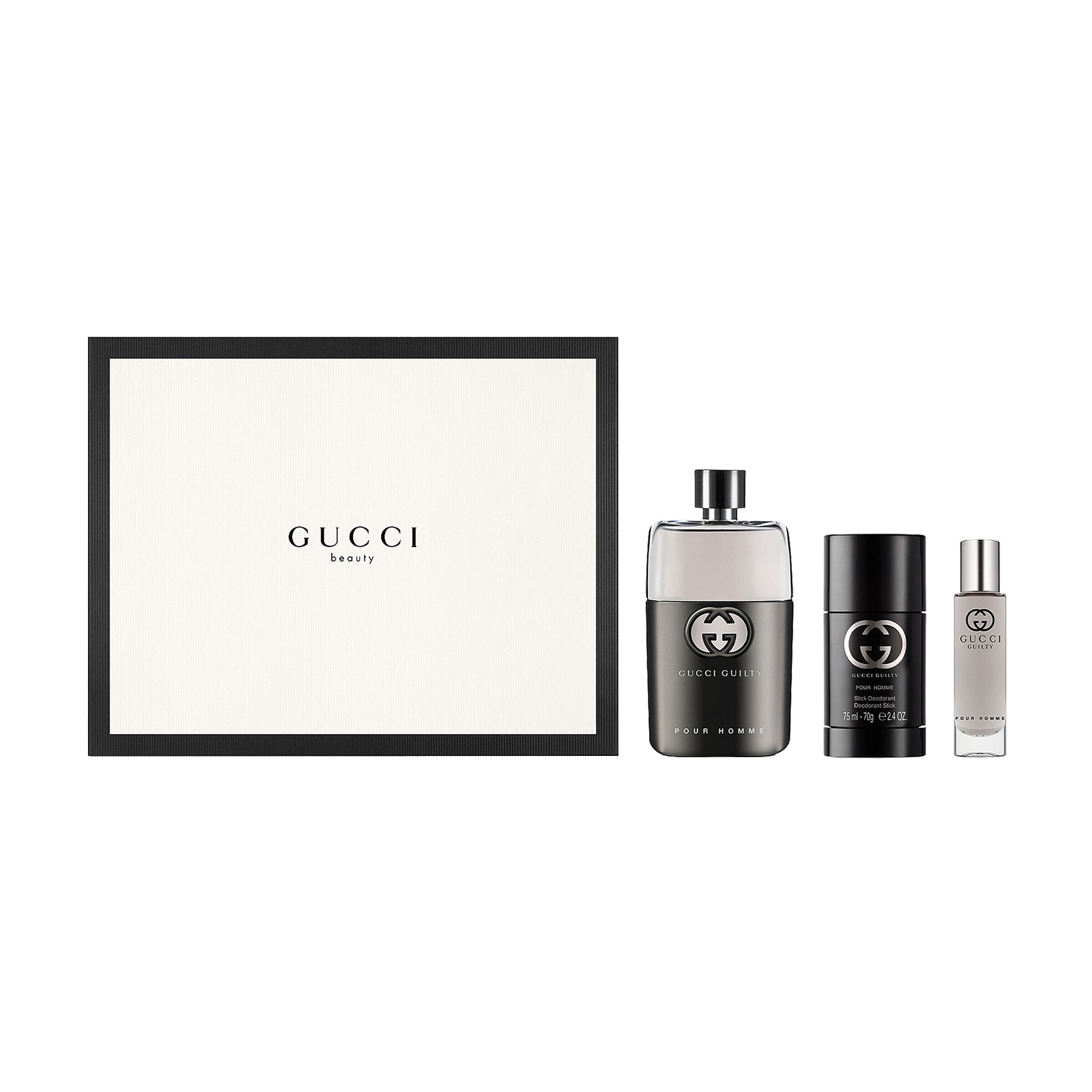 

Парфумований набір чоловічий Gucci Guilty Men (туалетна вода, 90 мл + дезодорант-стік, 75 мл + туалетна вода, 15 мл)