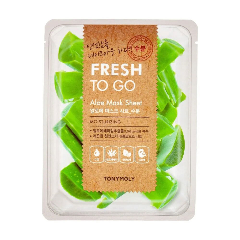 

Освіжаюча тканинна маска для обличчя Tony Moly Fresh To Go Mask Sheet Aloe з алое, 22 г